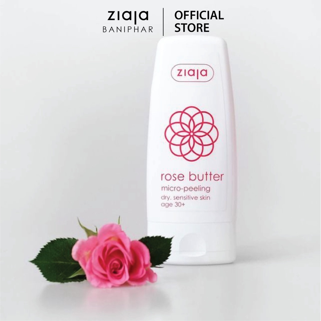 Tẩy Tế Bào Chết Rose Butter Micro-Peeling ZIAJA BANIPHAR Chiết Xuất Từ Hoa Hồng Giúp Loại Bỏ Bụi Bẩn, Dầu Thừa 60ml