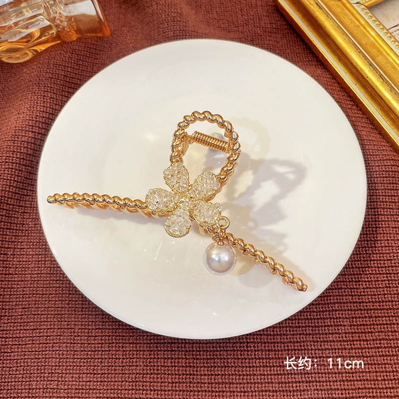 Kẹp Tóc Kim Loại Đính Ngọc Trai Nhân Tạo Thời Trang Nữ Tính