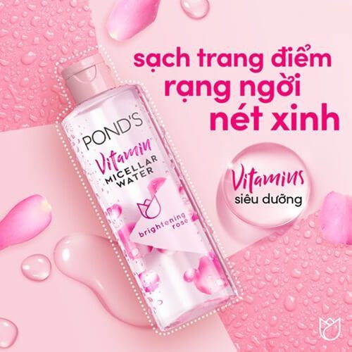 Nước Tẩy Trang Sáng Da Pond's Vitamin Micellar Water Brightening Rose 400ml