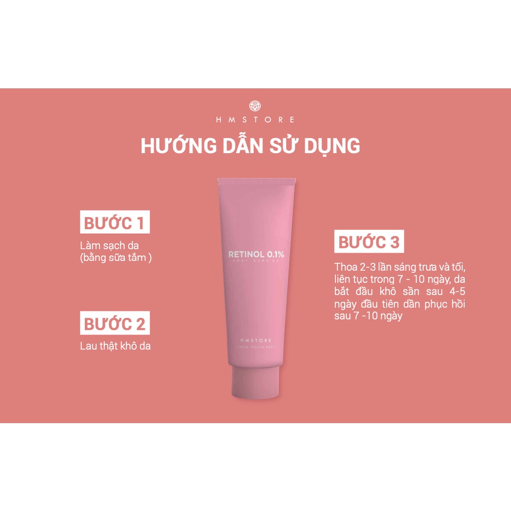 Kem Body Bong Da Tái Tạo Làn Da Retinol 0.1% HM STORE - Cream Peeling Body - 250g