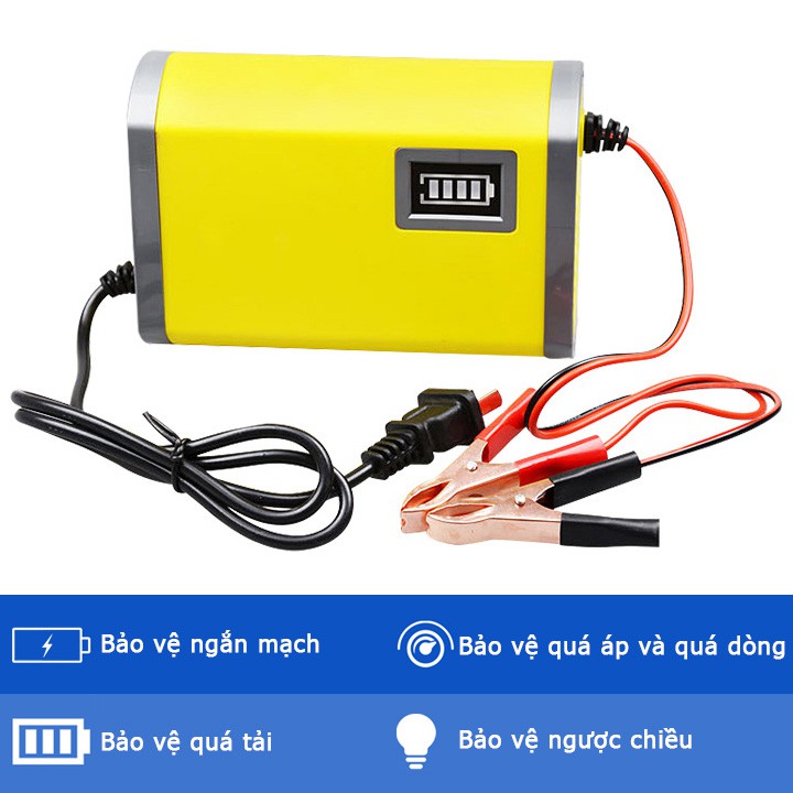 Bộ sạc ắc quy thông minh tự ngắt 12V 20ah - 80ah sạc ắc quy ô tô