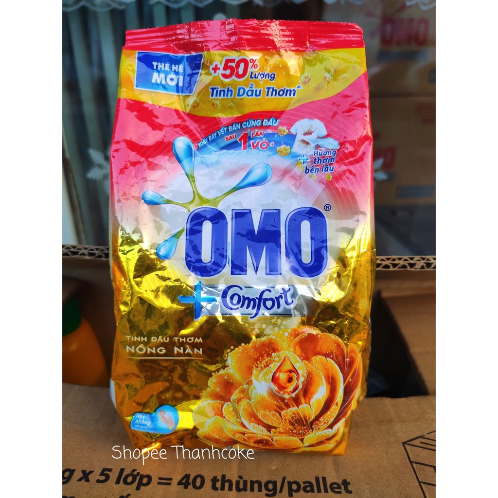 Bột giặt OMO Comfort Tinh Dầu Thơm Nồng Nàn Vàng 360g 360 g Giặt Tay