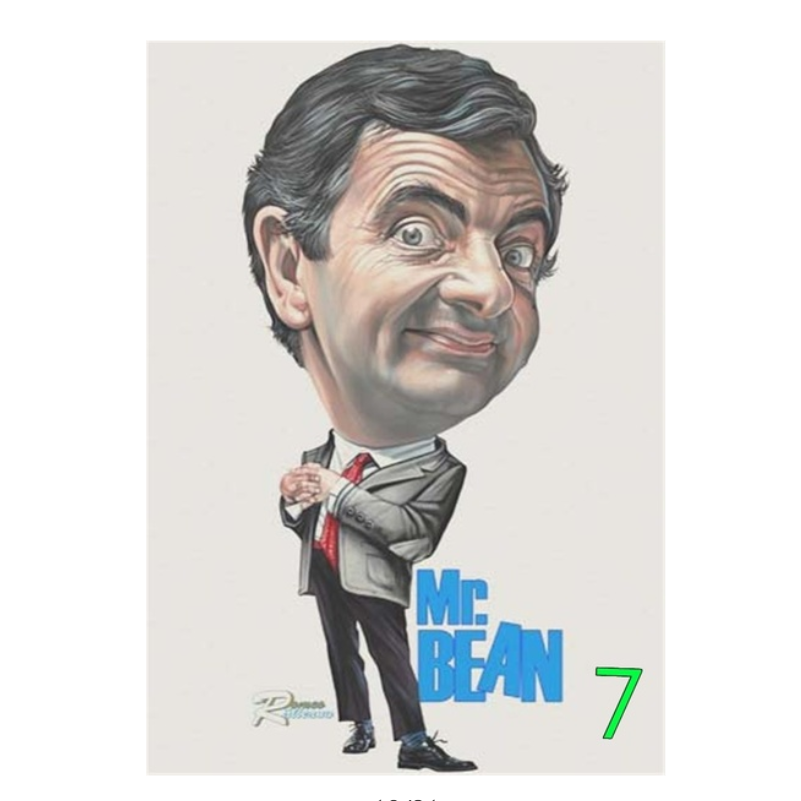 1 Miếng Dán Tường Trang Trí In Hình Phim Mr. Bean Phong Cách Cổ Điển