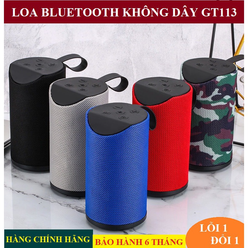 LOA BLUETOOTH GT113 CÓ SẠC PIN KÈM KHE CẮM THẺ NHỚ USB 2 BASS KHỦNG [ BH 12 THÁNG ]