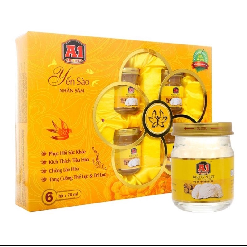 Yến sào nhân sâm A1-Malaysia bồi bổ sức khỏe bổ phổi tăng sức đề kháng cho cơ thể,hộp 6 hũ ×70ml | BigBuy360 - bigbuy360.vn