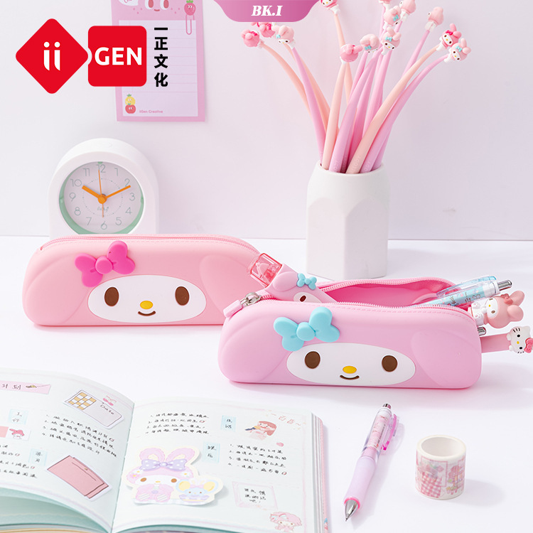 Cartoon My Melody Hello Kitty Silicone Pencil Case Cute Style Storage Bag Large Capacity Silicone Pencil Case Children Student Stationery Bag【KU2】