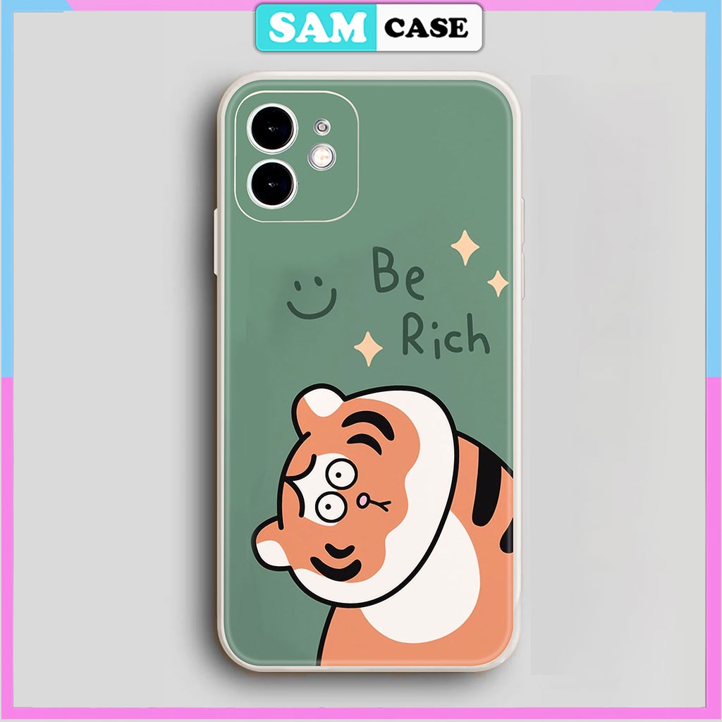 Ốp lưng iPhone 6/6s/7/8/X/XS/11/12/13/14 Pro Plus Max viền vuông chống sốc bảo vệ camera silicon mềm Hổ cute dễ thương