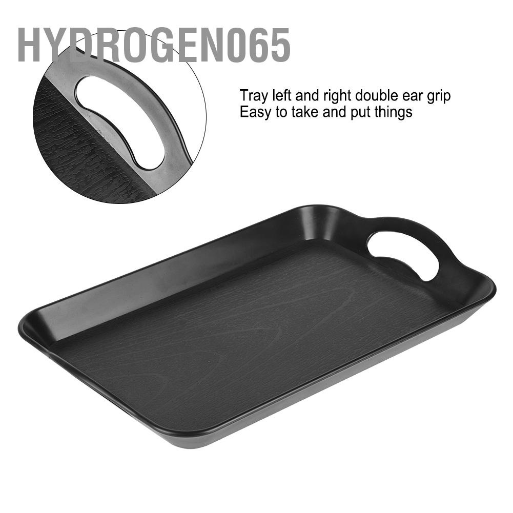 Hydrogen065 Tray Wood Grain Imitation Rectangular Acrylic Plastic for Fast Food Hotel Home Restaurant
