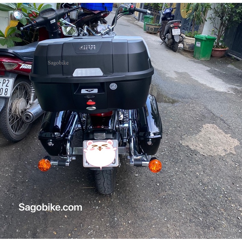 Thùng xe GZ 150A, thùng Givi B45NM và baga givi lắp cho GZ150A, hàng chính hãng, bảo hành 2 năm