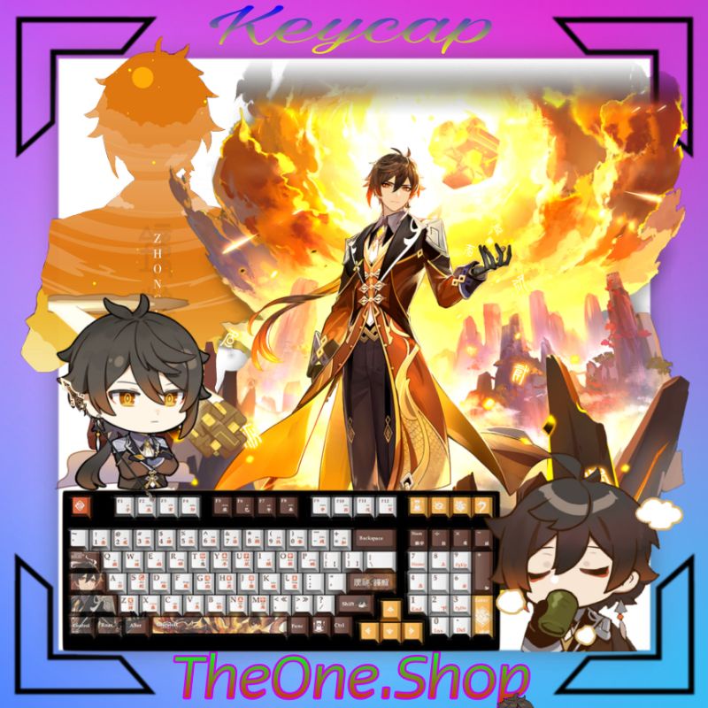 Keycap Gensin Imapact cheery profile PBT Character : Zhongli