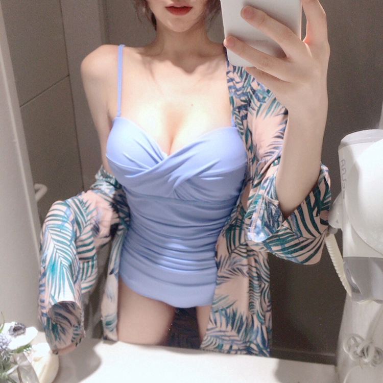 2019 mới áo tắm Hàn Quốc nữ một mảnh cảm giác nóng mùa xuân tắm phù hợp với áo tắm eo cao | BigBuy360 - bigbuy360.vn