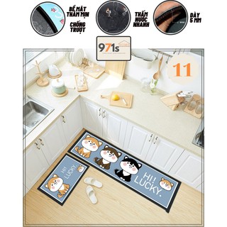 [size bự 50cm] Thảm Bếp Đôi 3D Cao Cấp Chống Trơn Trượt ( Bộ 2 thảm 50*80cm & 50*120cm)