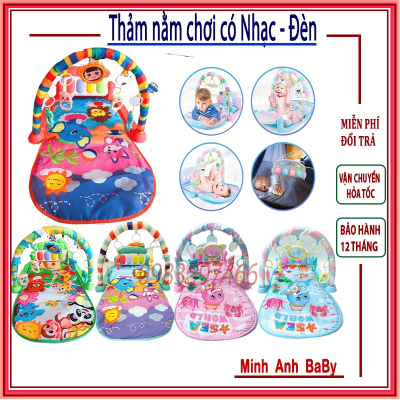 Thảm Nhạc Piano Có Đồ Chơi Cho Bé Yêu-nằm chơi