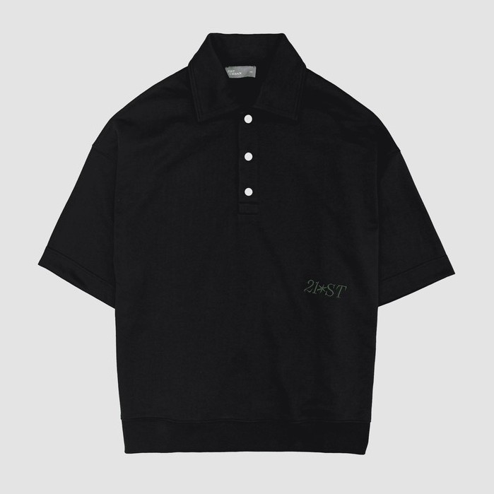 Áo polo Unisex Ngắn tay 21ST URBAN Black Raydium Polo