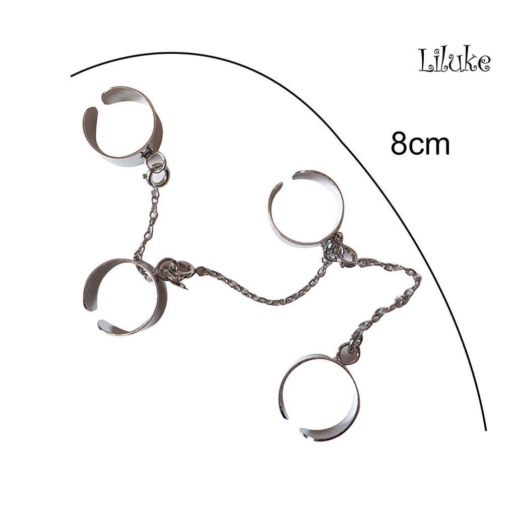 Nhẫn Hợp Kim Đính Đá Nhiều Lớp Phong Cách Hip Hop Thời Trang Cho Nữ