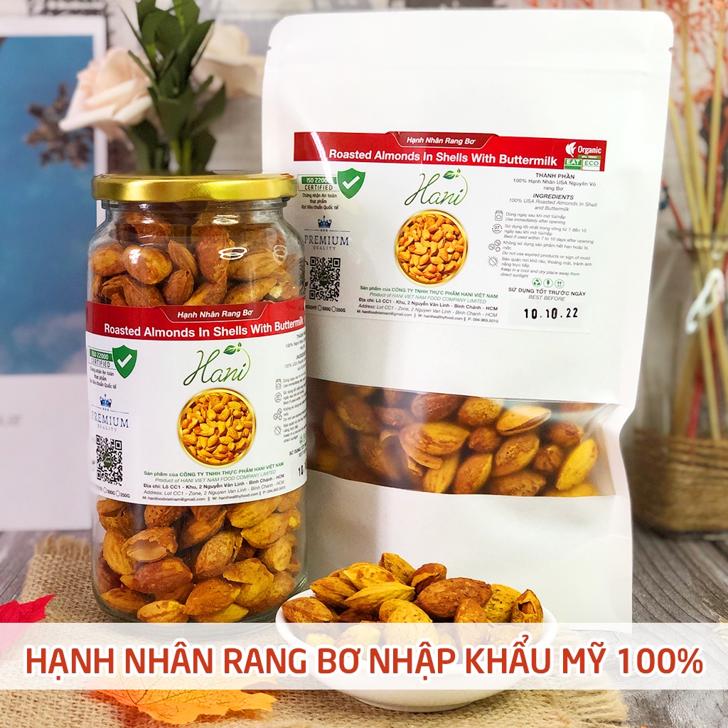 500g Hạnh Nhân Mỹ Rang Bơ Vỏ Mỏng Chuẩn Nhập Khẩu Mỹ 💰 HANI FOOD