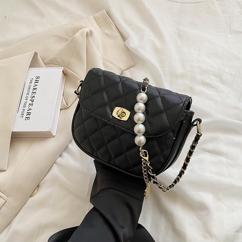 Túi Đeo Vai Dây Xích Họa Tiết Hình Thoi Thời Trang Cho Nữ