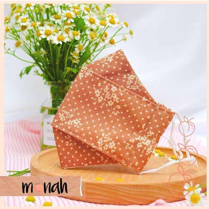 Khẩu trang vải kháng khuẩn linen cotton 3 lớp nhiều màu hoa nhí cổ điển dễ thương | BigBuy360 - bigbuy360.vn