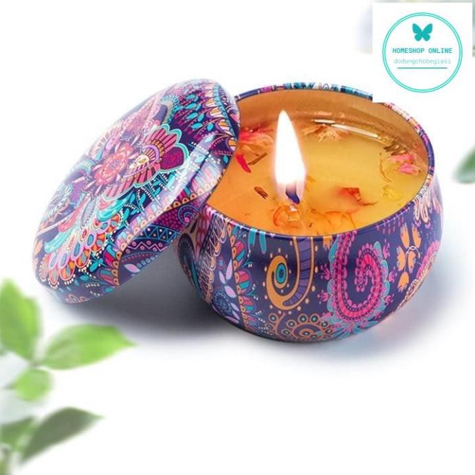 Nến thơm phòng hoa khô thiên nhiên, nến sáp thơm thư giãn cao cấp