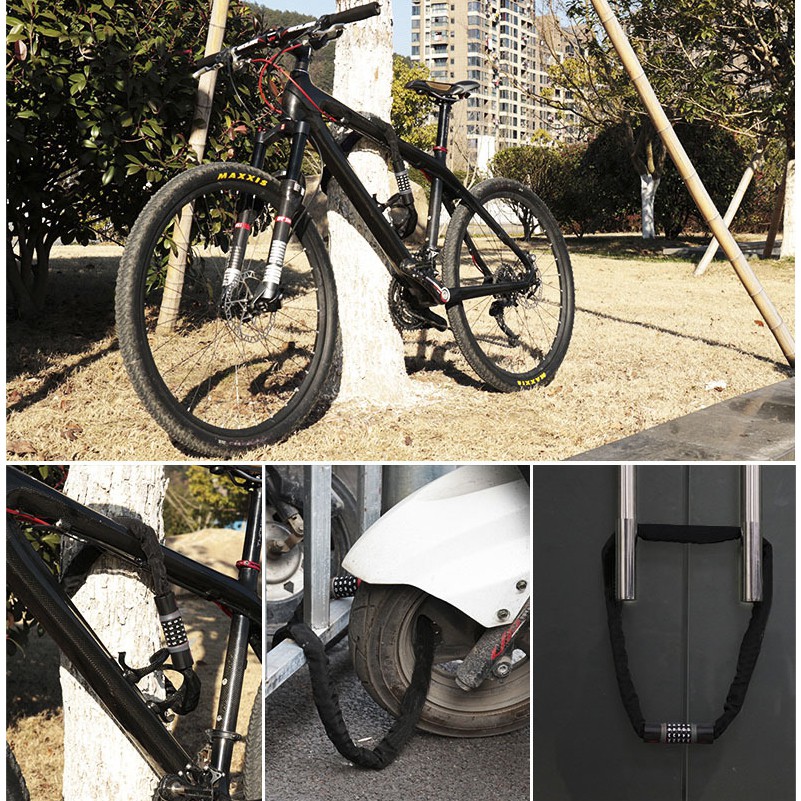 Dây xích khóa WEST BIKING có mật khẩu chống trộm cho xe đạp / xe máy