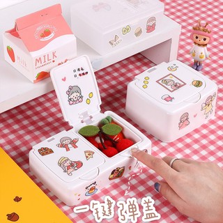 Hộp đựng Sticker, đựng phụ kiện bấm nút [TẶNG tấm sticker dán nhiều hình trang trí]