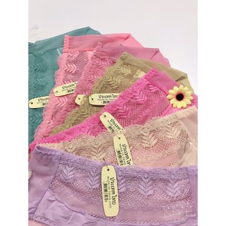 (BÁN SỈ) 10 quần lót cotton pha ren #125