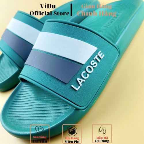 Dép nam thời trang LACOSTE ViDu 21120 hai màu  logo in viền cách điệu chống thấm nước, siêu nhẹ