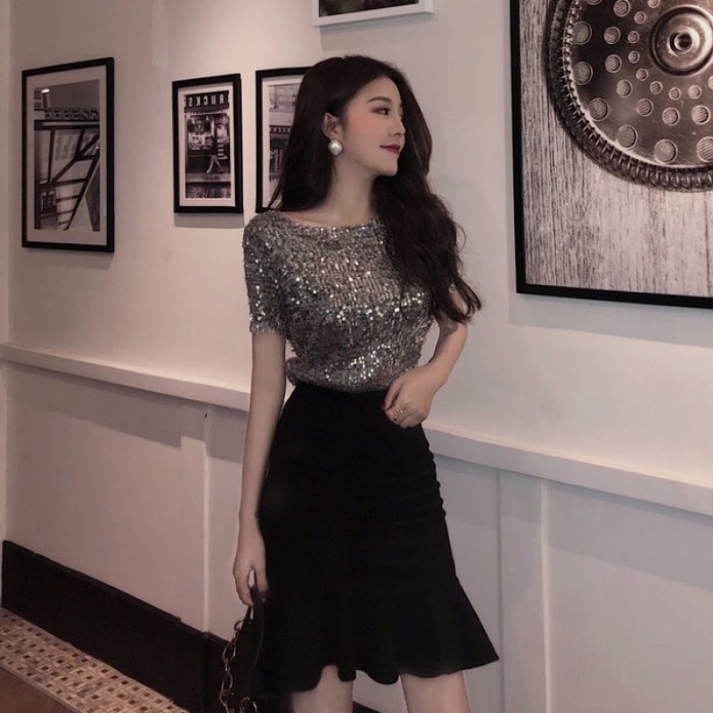 Set Áo Váy Đuôi Cá Phong Cách Phương Tây Thời Trang Mùa Hè Cho Nữ