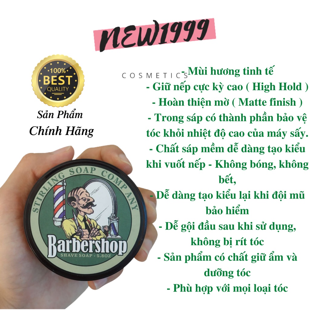 Sáp vuốt tóc nam tạo kiểu tóc cao cấp bóng mượt BarberShop Shave Soap 80gr