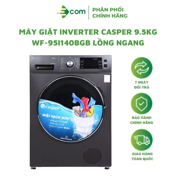 Máy Giặt Casper Inverter 9.5kg WF-95I140BGB Lồng Ngang