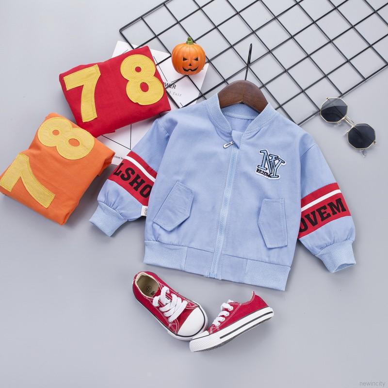 Áo khoác hoodie kéo khóa in chữ cho bé trai