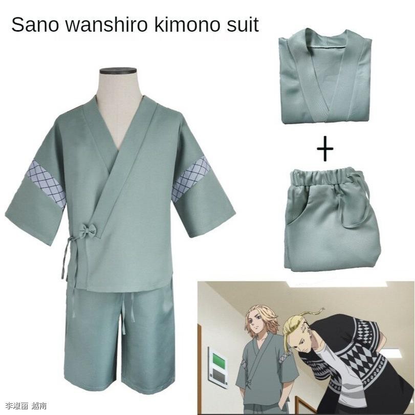 【COD】Anime Tokyo Revengers Mikey Kimono Set Cosplay Costume Hàng ngày Mikey cosplay Giáng sinh Halloween quần áo tóc giả