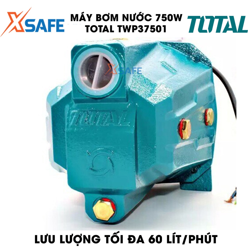 Máy bơm nước 750W TOTAL TWP37501 motor dây đồng chiều cao bơm tối đa 45m, lưu lượng tối đa 60 lít/p