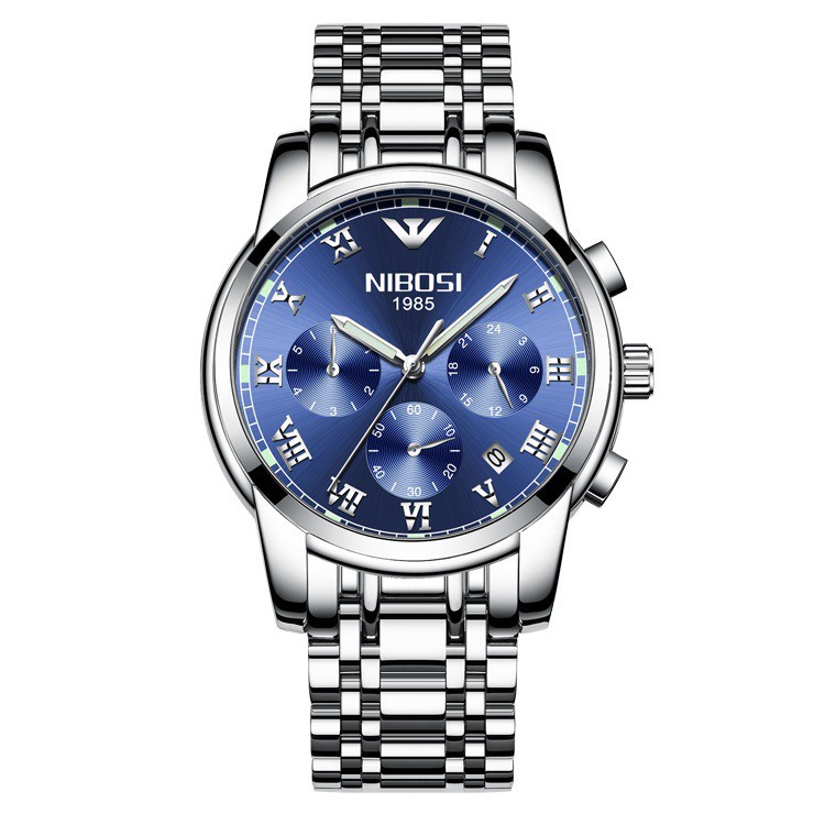 ĐỒNG HỒ NAM NIBOSI 2301 (1985) - FULL BOX  DÂY THÉP ĐẶC CHẠY 6 KIM NHIỀU MÀU LỰA CHỌN (FULL BOX) Bán lẻ giá sỉ
