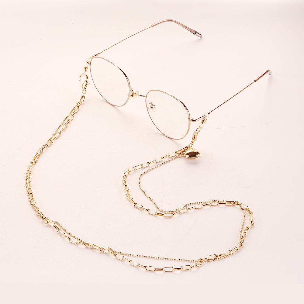 Dây Đeo Mắt Kính Hình Trái Tim Bằng Kim Loại Phong Cách Retro