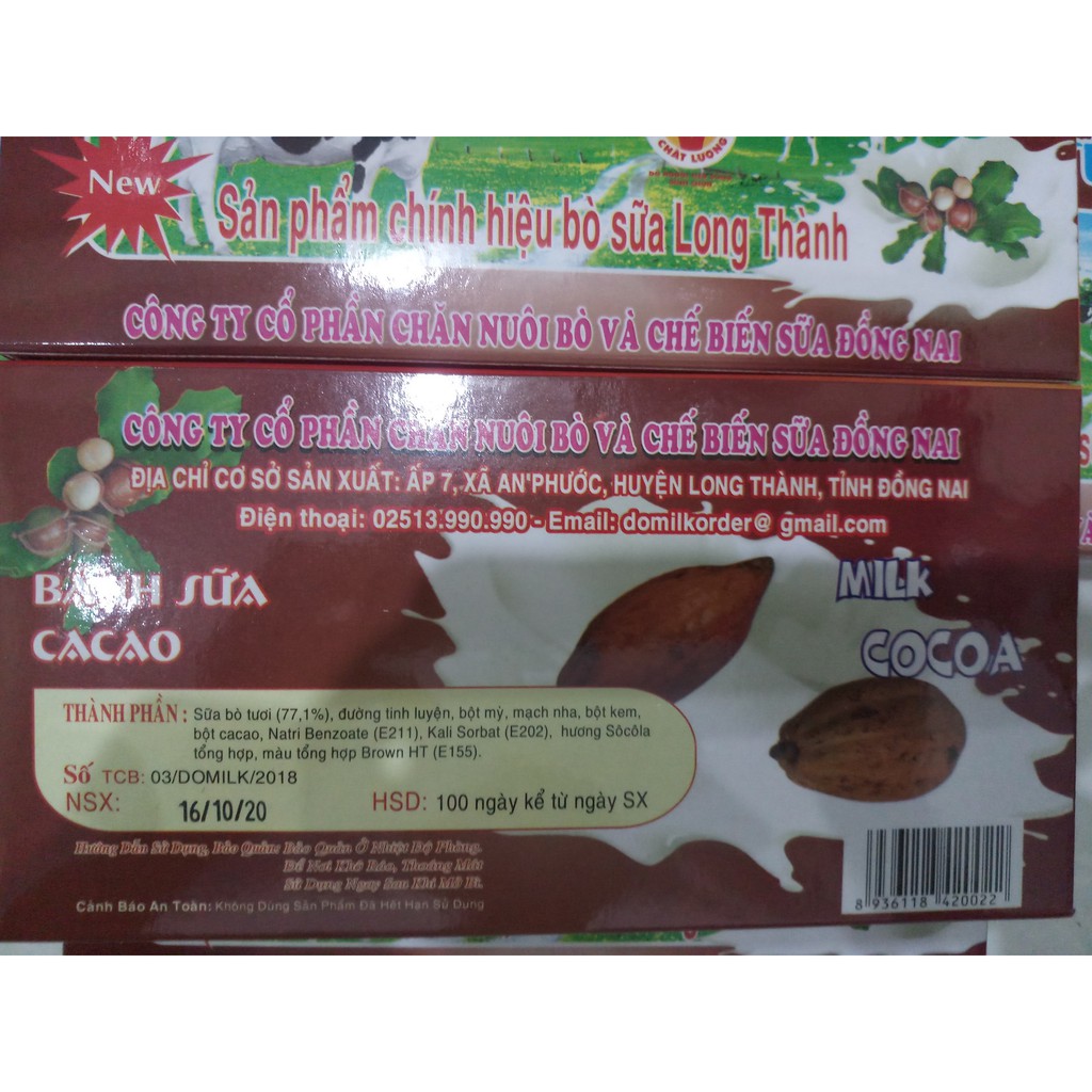 Bánh sữa CACAO Long Thành Nguyên Chất Domilk | WebRaoVat - webraovat.net.vn