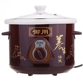 Nồi hầm chậm, kho cá, nấu cháo FUJIKA lòng sứ nắp thủy tinh 2,5l