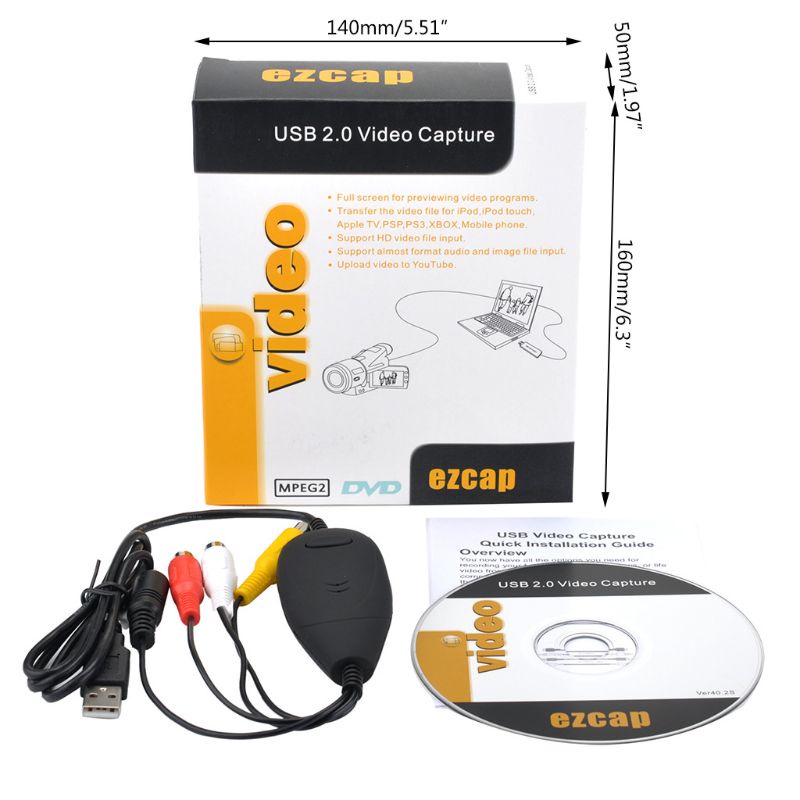 Đầu Chuyển Đổi Ezcap172 Usb Video Grabber Vhs Dvd Cho Hệ Thống Windows 10