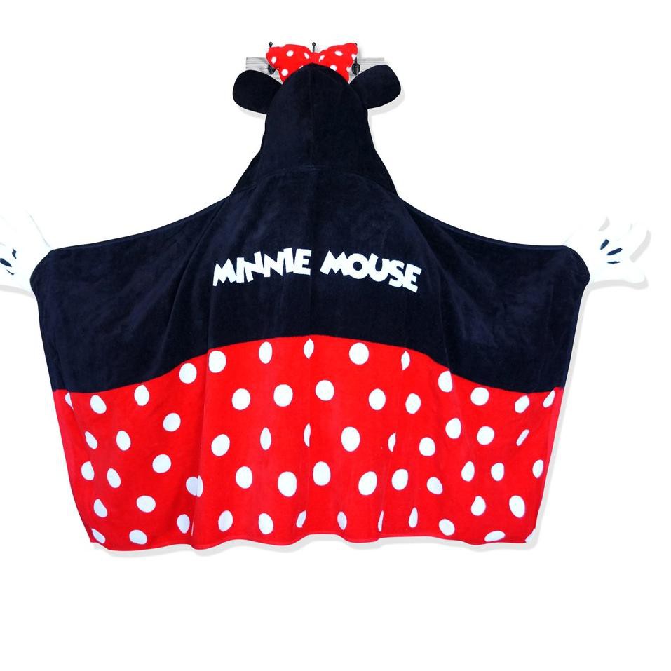 Áo Choàng Tắm Có Mũ Trùm In Hình Chuột Minnie Ps6 Dễ Thương