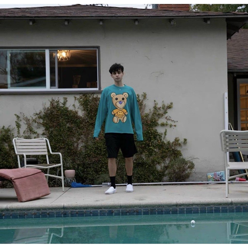 Áo thun tay dài in hình gấu DREW form rộng unisex nam nữ | BigBuy360 - bigbuy360.vn