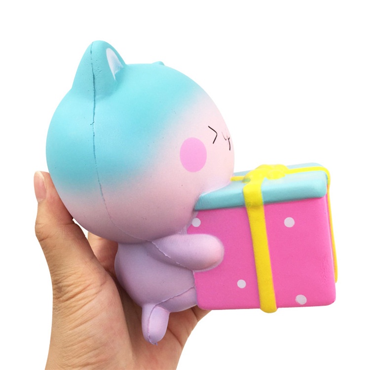 Squishy Lớn JUMBO Hình gấu ôm hộp quà Đồ Chơi Xốp Giảm Stress Hình mềm mịn dễ Thương đàn hồi Cho Bé
