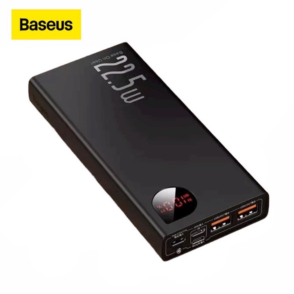 Pin sạc dự phòng sạc nhanh pd 22.5W Baseus 4 cổng 10000mah 20000mAh 30000mAh led hiểm thị tiện lợi