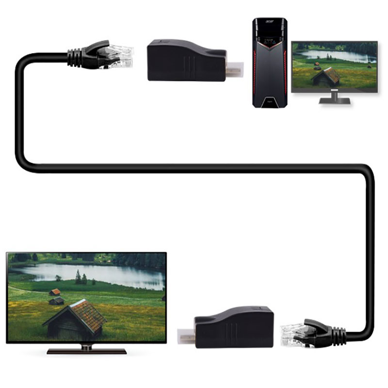 Đầu Chuyển Đổi 4k 3d Mi 1.4 30m Sang Rj45 Over Cat 5e / 6 | BigBuy360 - bigbuy360.vn