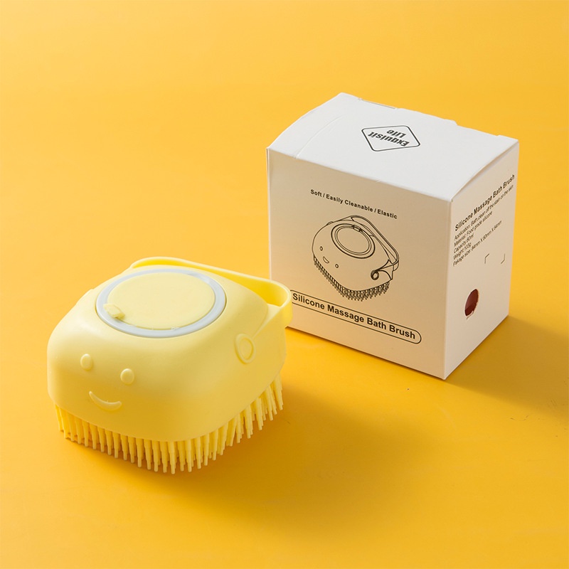 Bàn chải tắm bằng silicon massage chăm sóc cơ thể an toàn cho trẻ nhỏ