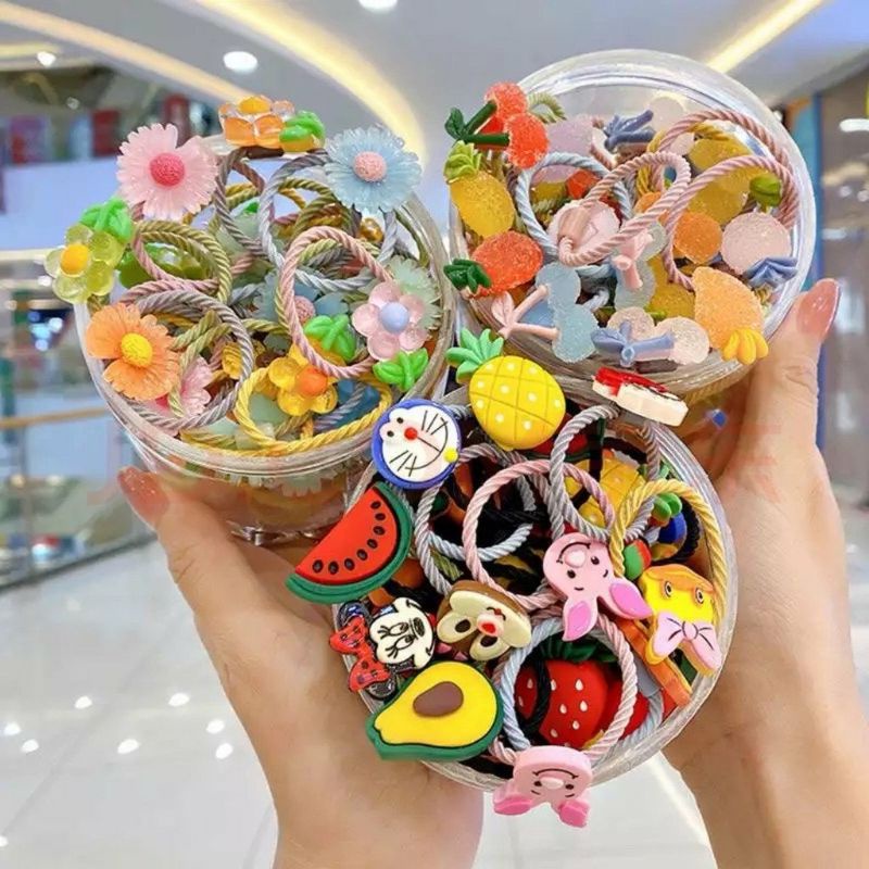 Hộp 30 dây cột tóc dễ thương phong cách hàn quốc cho bé