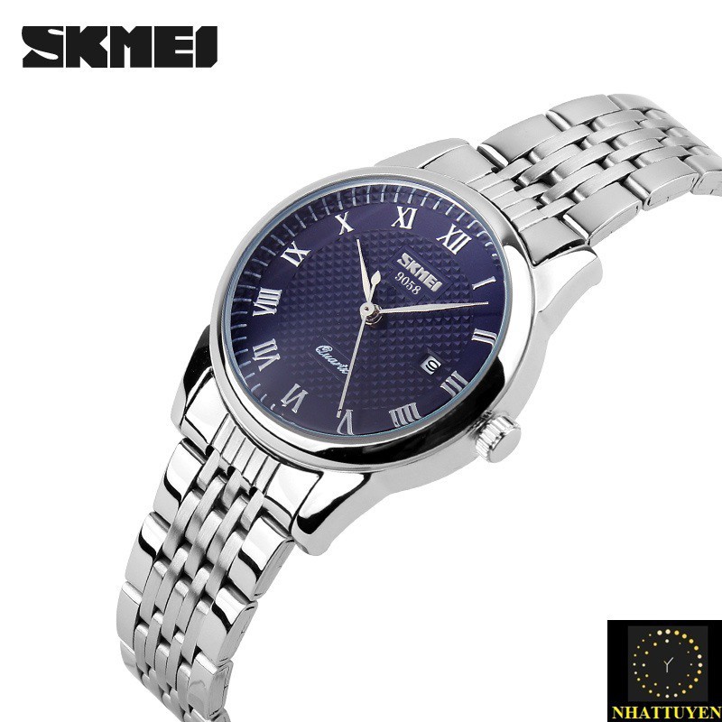 ĐÔNG HỒ NAM SKMEI 9058 DÂY THÉP KHÔNG GỈ CHÍNH HIỆU, CHỐNG NƯỚC, CHỐNG XƯỚC