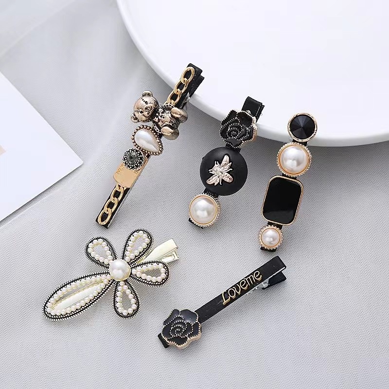 Set 5 Kẹp Tóc Mỏ Vịt Đính Đá Thời Trang Dễ Phối Đồ