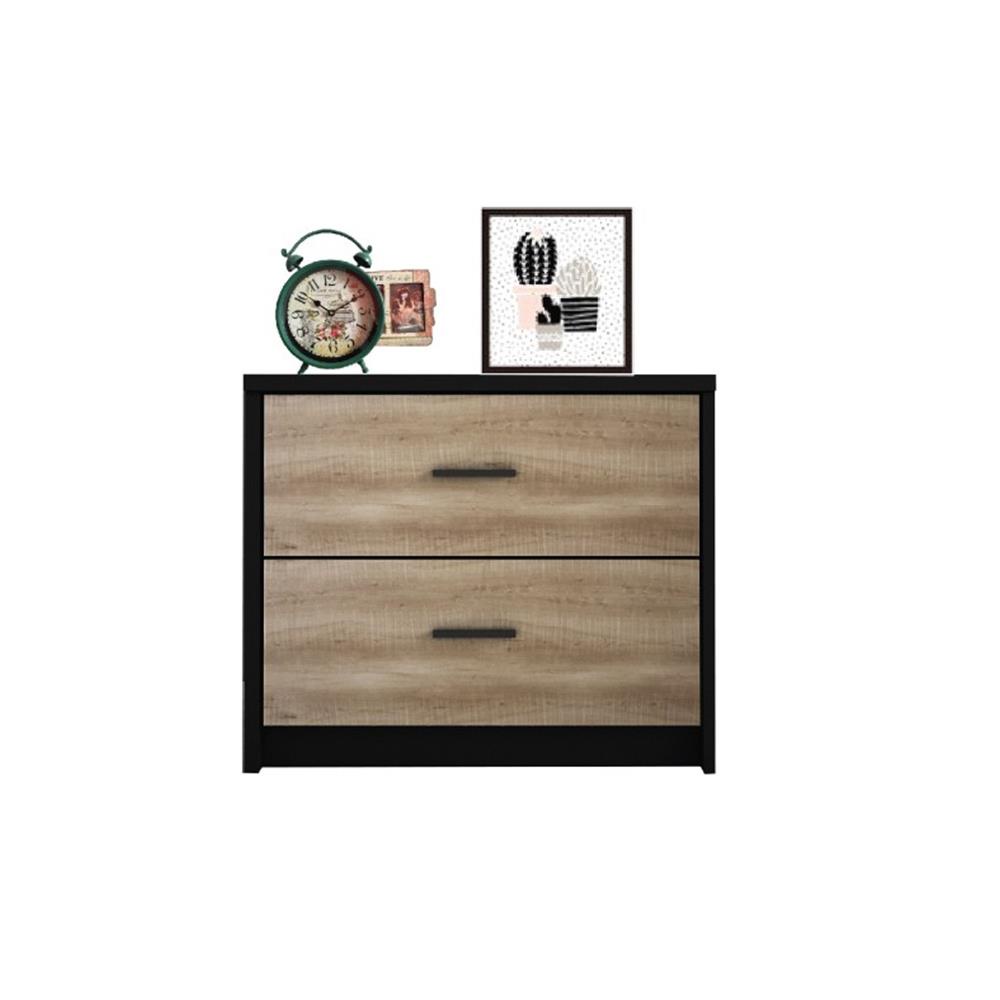 HomeBase ME LIVING Tủ 2 ngăn kéo bằng gỗ ép Thái Lan SMART W59XD39XH51.5cm màu gỗ sồi