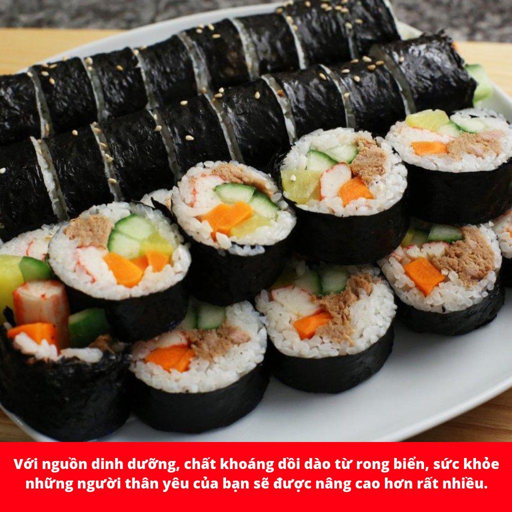 Rong biển cuốn cơm Sushi, Gimbap thương hiệu Miwon 10g (5 lá)