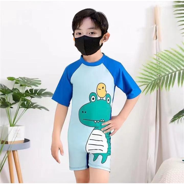 Đồ Bơi Bé Trai đi biển đi du lịch  Liền Thân Một Mảnh Cho Bé Chống Nắng Nhanh Khô In Họa Tiết Khủng Long